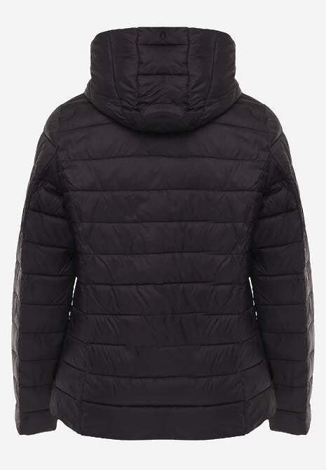 Czarna Pikowana Kurtka Przejściowa z Kapturem Pretirra 7