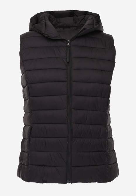 Czarna Przejściowa Kamizelka z Pikowaniem i Kapturem Neatwenna 6