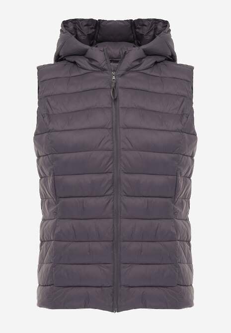 Szara Przejściowa Kamizelka z Pikowaniem i Kapturem Neatwenna 6