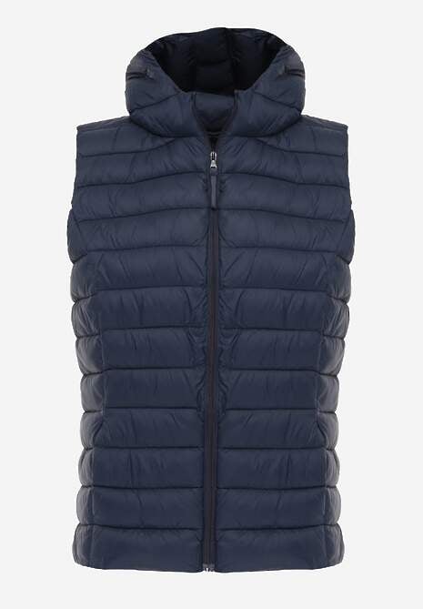 Granatowa Przejściowa Kamizelka z Pikowaniem i Kapturem Neatwenna 6