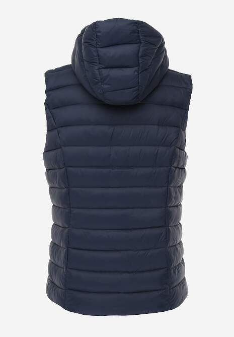 Granatowa Przejściowa Kamizelka z Pikowaniem i Kapturem Neatwenna 7