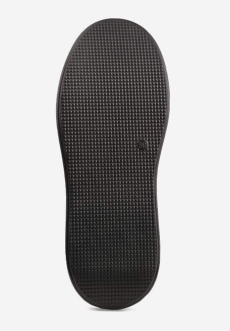 Czarno-Beżowe Sneakersy na Platformie ze Skóry Naturalnej Ozdobione Paskami Sovimi 7