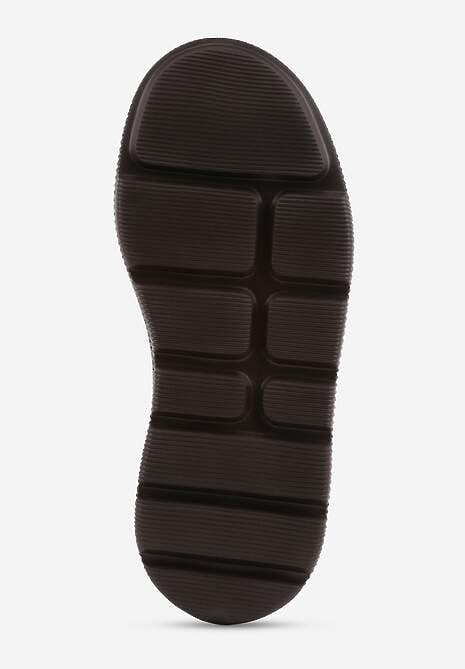 Brązowe Sneakersy na Platformie z Zamszu Naturalnego ze Sznurówkami w Paski Tarilita 7