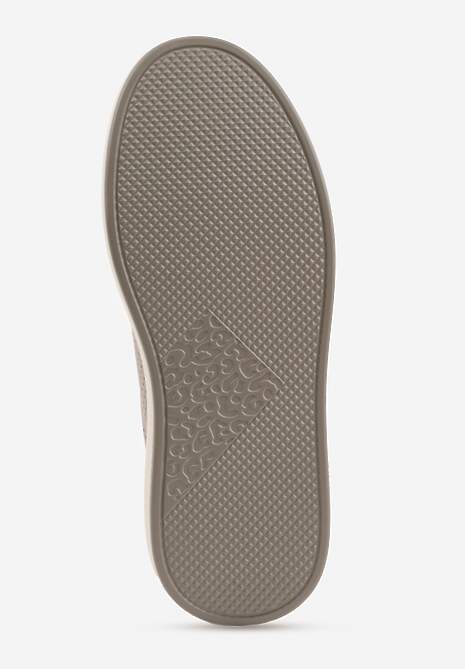 Ciemnobeżowe Sneakersy z Zamszu Naturalnego na Platfomie z Napisem i Perforacją Zitara 7