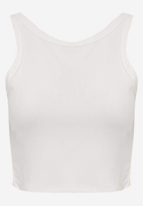 Biały Top na Ramiączkach Basic Prążkowany Zitira 6