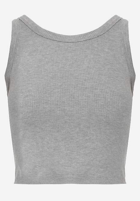 Szary Top na Ramiączkach Basic Prążkowany Zitira 6