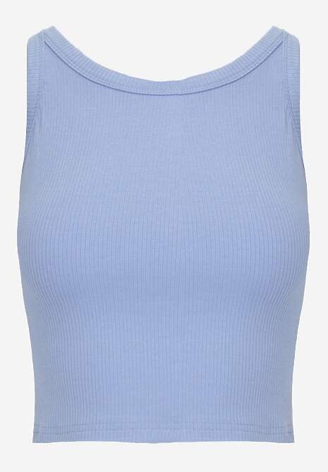 Niebieski Top na Ramiączkach Basic Prążkowany Zitira 6