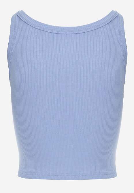 Niebieski Top na Ramiączkach Basic Prążkowany Zitira 7