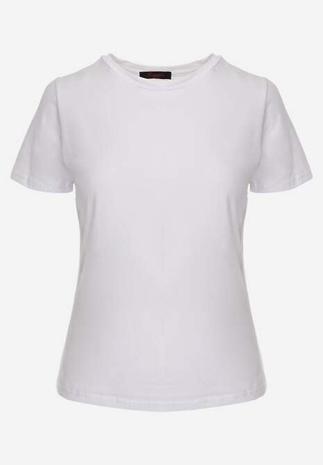 Biały T-shirt z Bawełny z Okrągłym Dekoltem Nedima 6