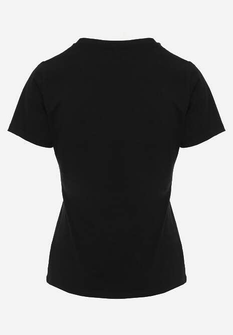 Czarny T-shirt z Bawełny z Okrągłym Dekoltem Nedima 7
