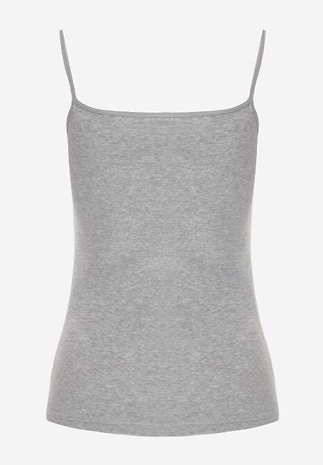 Ciemnoszary Bieliźniany Top na Ramiączkach z Bawełny Zdobiony Koronką Bernelle 7