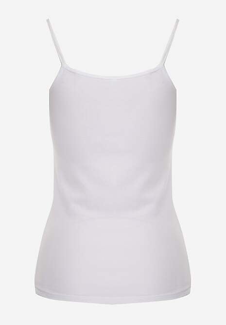 Biały Bawełniany Top Bieliźniany z Koronką przy Dekolcie Berinda 7