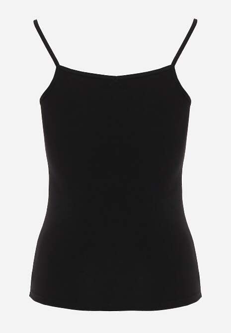 Czarny Bawełniany Top Bieliźniany z Koronką przy Dekolcie Berinda 7