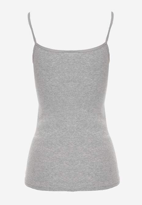 Ciemnoszary Bawełniany Top Bieliźniany z Koronką przy Dekolcie Berinda 7