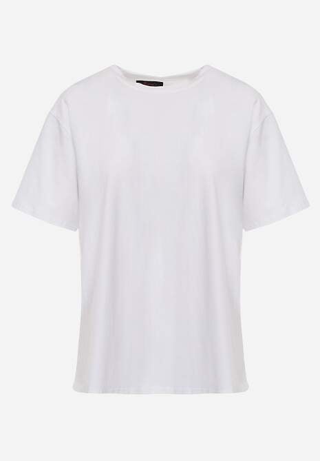 Biały Bawełniany T-shirt o Kroju Oversize Neduna 6
