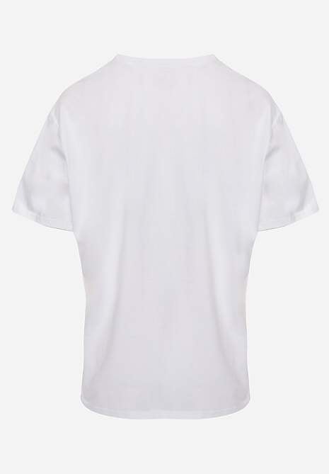Biały Bawełniany T-shirt o Kroju Oversize Neduna 7