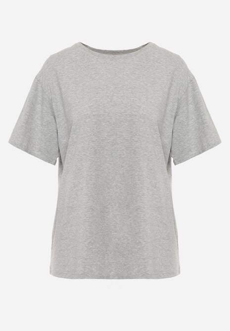 Szary Bawełniany T-shirt o Kroju Oversize Neduna 6