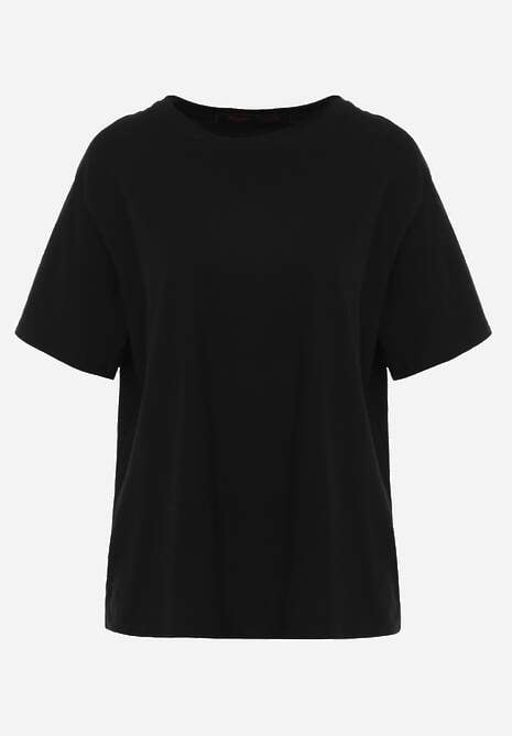Czarny Bawełniany T-shirt o Kroju Oversize Neduna 6