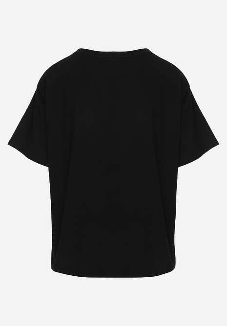 Czarny Bawełniany T-shirt o Kroju Oversize Neduna 7