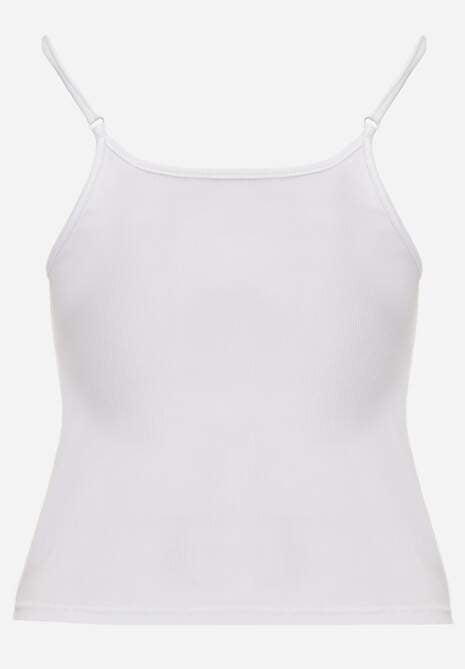 Biały Bieliźniany Top z Bawełny z Koronką na Regulowanych Ramiączkach Beralisse 7