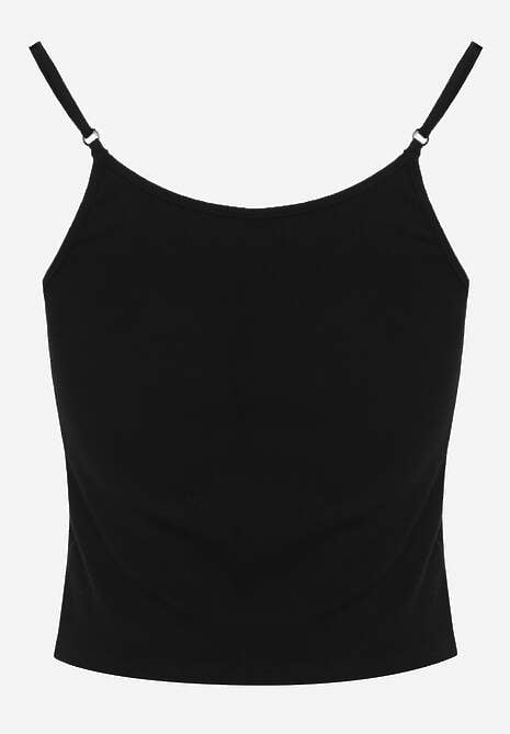 Czarny Bieliźniany Top z Bawełny z Koronką na Regulowanych Ramiączkach Beralisse 7