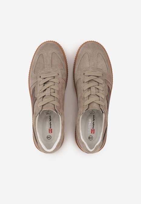 Beżowe Sneakersy Kultowe Tenisówki z Zamszu Naturalnego ze Skórzaną Wkładką Rionae 6