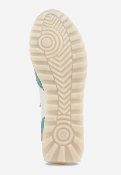 Biało-Fioletowe Sneakersy ze Skórzaną Wkładką Ozdobione Metaliczną Aplikacją Tidina 7