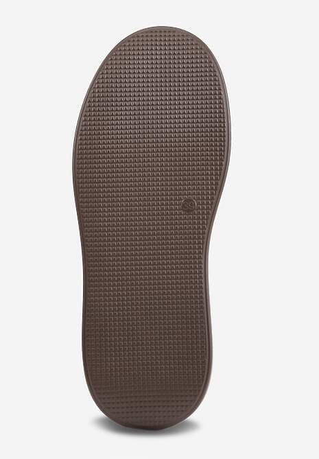 Brązowe Sneakersy z Zamszu Naturalnego na Platformie ze Skórzaną Wkładką Rionelle 7