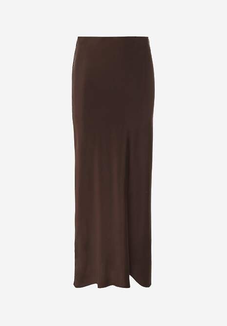 Brązowa Satynowa Spódnica Maxi High Waist Formia 6