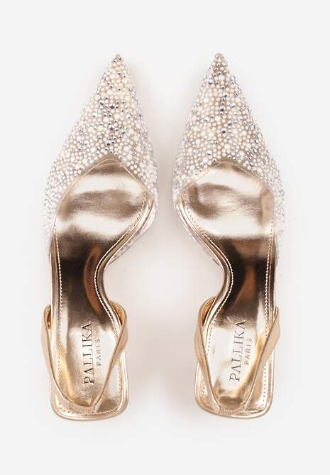 Pantofi cu toc Karenetia Culoarea șampaniei 6