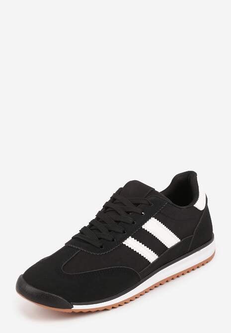Czarne Sneakersy Ozdobione Dwoma Paskami Lannatea 5