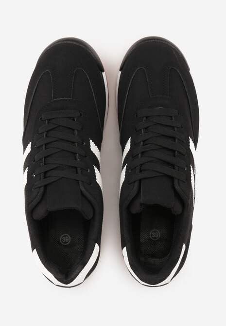 Czarne Sneakersy Ozdobione Dwoma Paskami Lannatea 6
