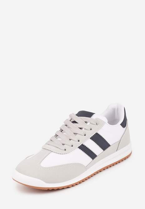 Białe Sneakersy Ozdobione Dwoma Paskami Lannatea 5