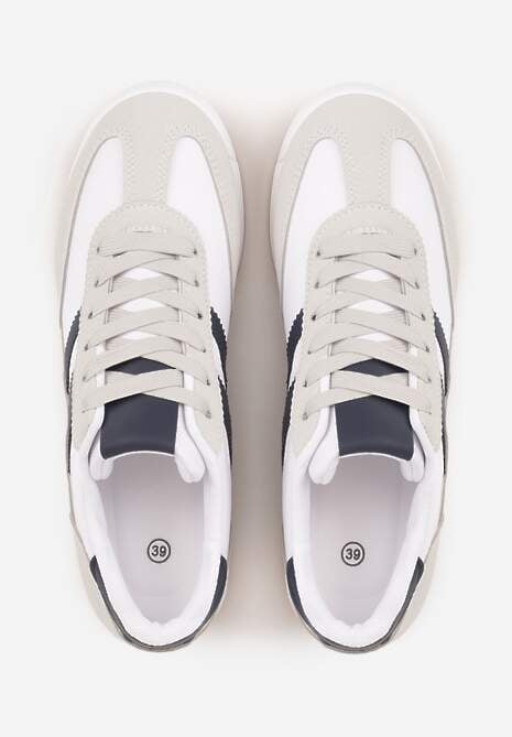 Białe Sneakersy Ozdobione Dwoma Paskami Lannatea 6