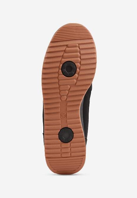 Czarno-Brązowe Sneakersy Ozdobione Dwoma Paskami Lannatea 7