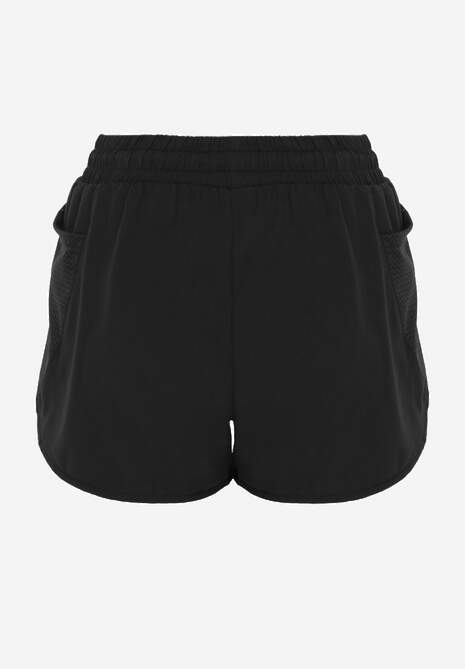 Czarne Szorty w Sportowym Stylu z Siateczką i Podszewką Elishka 7