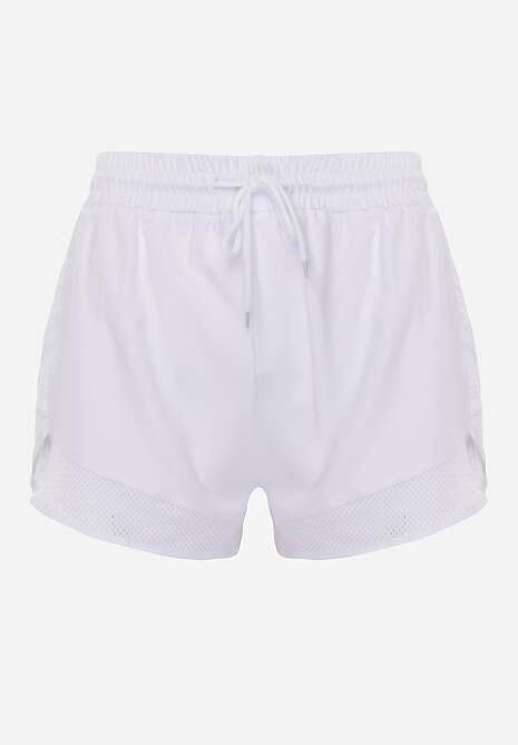 Białe Szorty w Sportowym Stylu z Siateczką i Podszewką Elishka 6