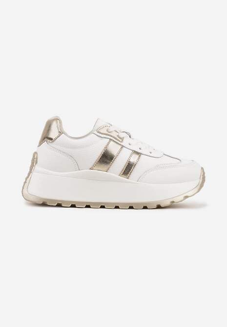 Białe Sneakersy ze Skóry Naturalnej na Platformie Cezella 4