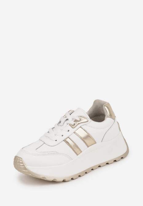 Białe Sneakersy ze Skóry Naturalnej na Platformie Cezella 5