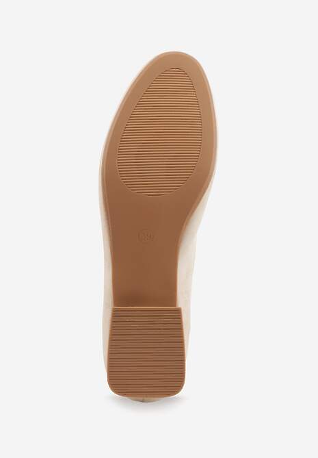 Złote Czółenka w Stylu Retro ze Skórzaną Wkładką Faylina 7