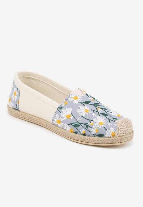 Niebieskie Espadryle Ozdobione Kwiatowym Haftem i Plecionką Kiranth 5