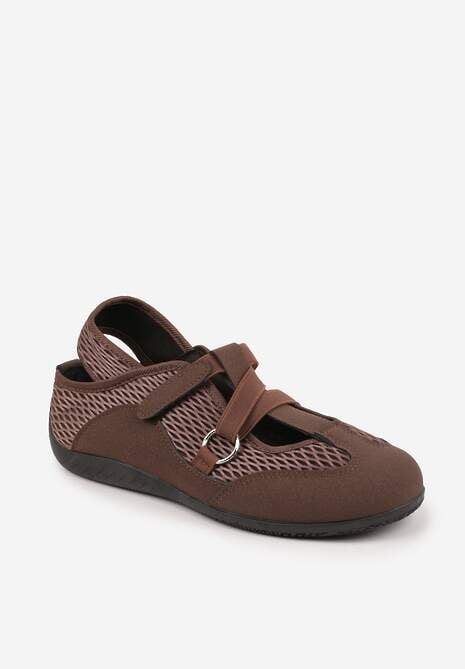 Brązowe Tenisówki Sneakeriny z Siateczki z Zapięciem na Rzep Vianate 5