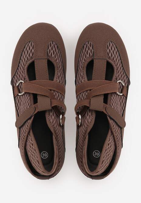 Brązowe Tenisówki Sneakeriny z Siateczki z Zapięciem na Rzep Vianate 6
