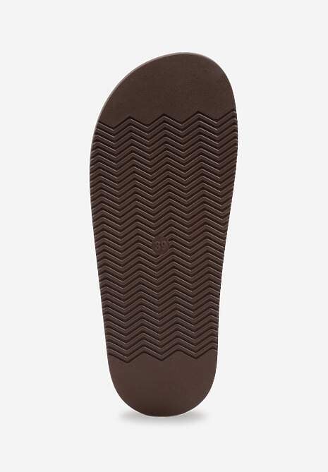 Brązowe Klapki Japonki Ozdobione Aplikacją na Palcu Noevianna 7