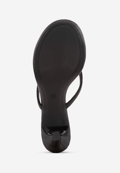 Czarne Minimalistyczne Klapki Japonki na Kaczuszce Saphohsa 7