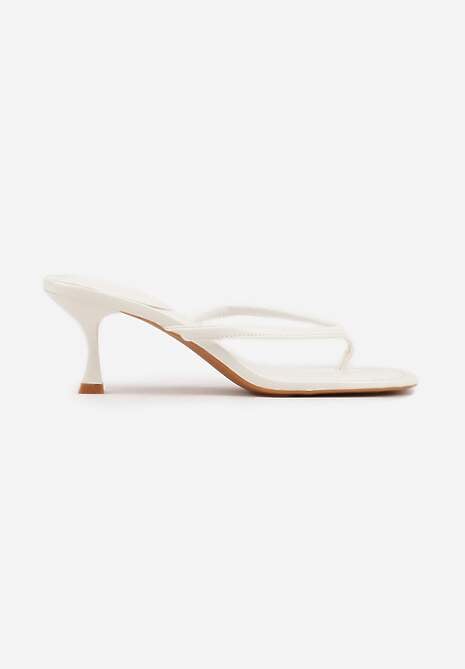 Białe Minimalistyczne Klapki Japonki na Kaczuszce Saphohsa 4