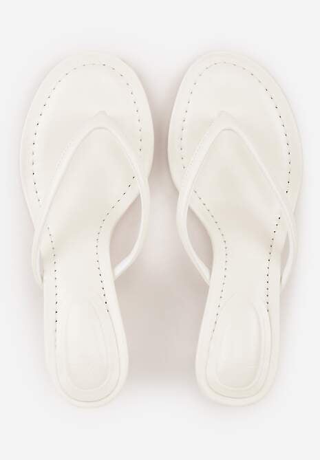 Białe Minimalistyczne Klapki Japonki na Kaczuszce Saphohsa 6