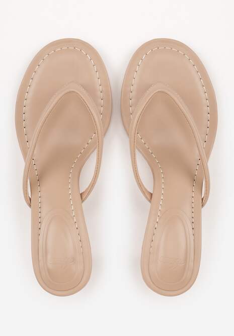 Ciemnobeżowe Minimalistyczne Klapki Japonki na Kaczuszce Saphohsa 6