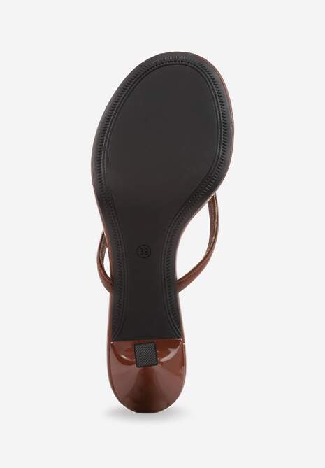 Brązowe Minimalistyczne Klapki Japonki na Kaczuszce Saphohsa 7