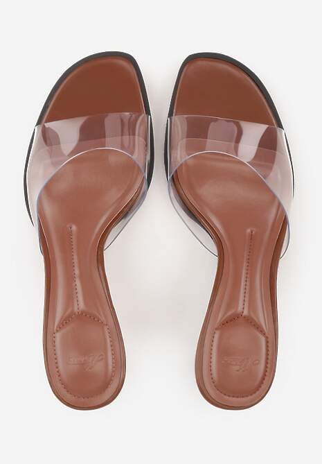 Brązowe Transparentne Klapki na Kaczuszce Helymna 6